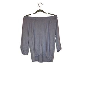 J.Jill Light Blue Off Shoulder Top Soft Stretch Blouse Size Medium